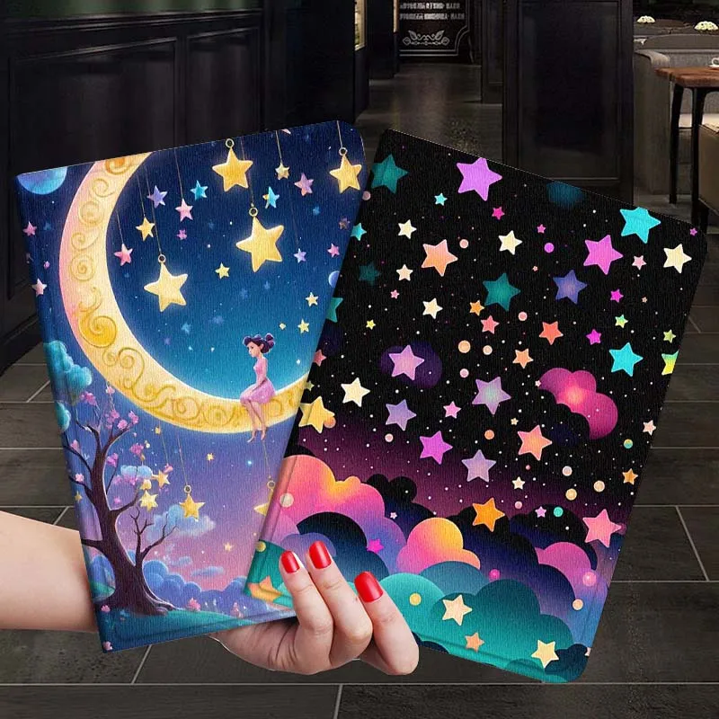 

Cartoon Starlit Sky Cat For Xiaoxin Lenovo Tab P12 Extreme Legion Y900 Idea Pro GT 12.1 2025 Foldable Tablet Case Gift