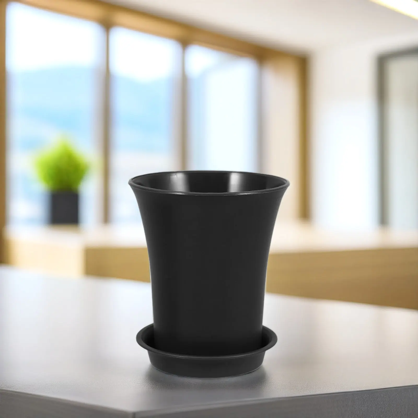 10Pcs Lightweight Mini Flower Pots Plastic with Saucer Drainage Holes for Indoor Outdoor Plants Garden Desk Shelf Decor