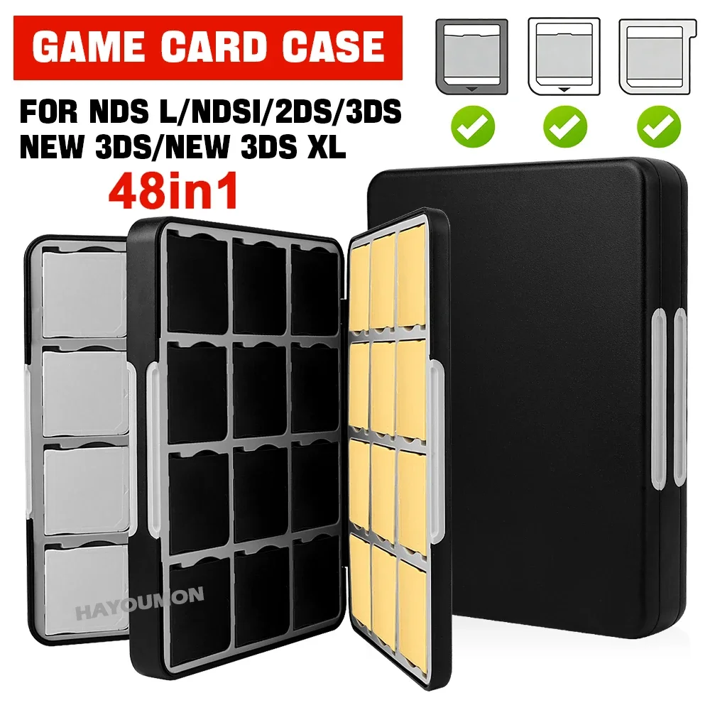 48 IN 1 Game Card Storage Case Large Capacity Game Cartridge Holder Box Protective Shell For NEW 3DS XL/NEW 3DS/3DS Gaming Acces