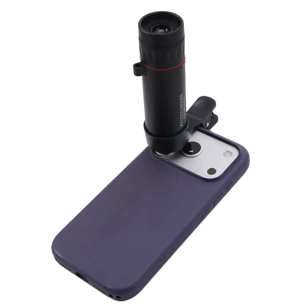 2000X25 Magnification HD Monocular Telescope Compact Design Durable Portable Phone Telescope ABS Material with Holder