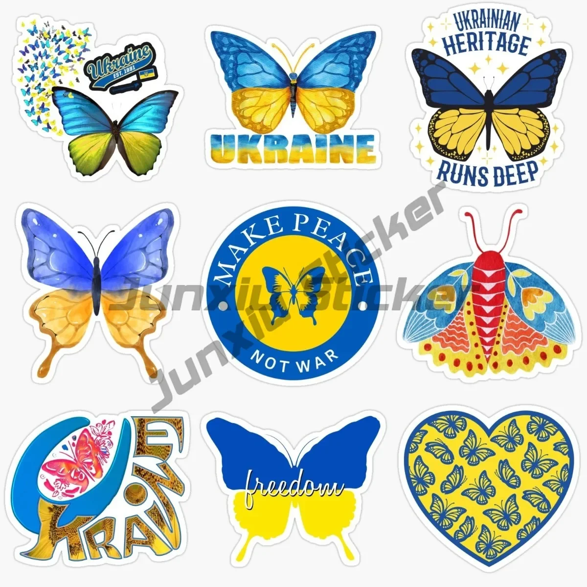

Ukrainian Flag Butterfly Car Stickers Personality Racing Helmet Stickers VEHICLE CAR TRUCK Decor Decal