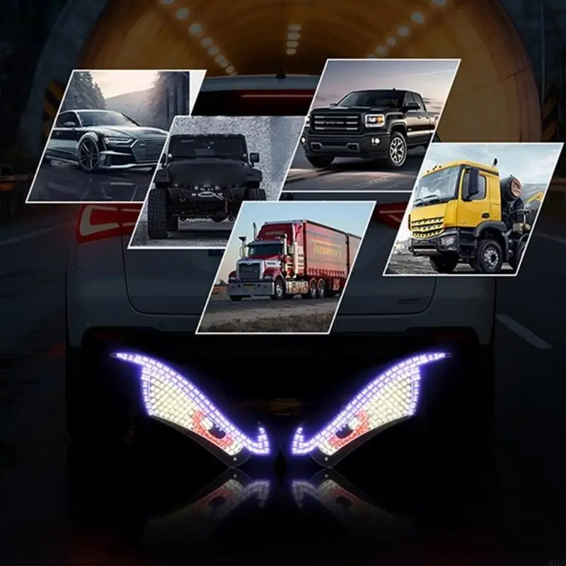 M76E 1 Paar einzigartige LED-Automobil-Dekorationsleuchte mit Dämonenauge, USB-betrieben, mit lebendiger Farboption für Autos – Detail 10