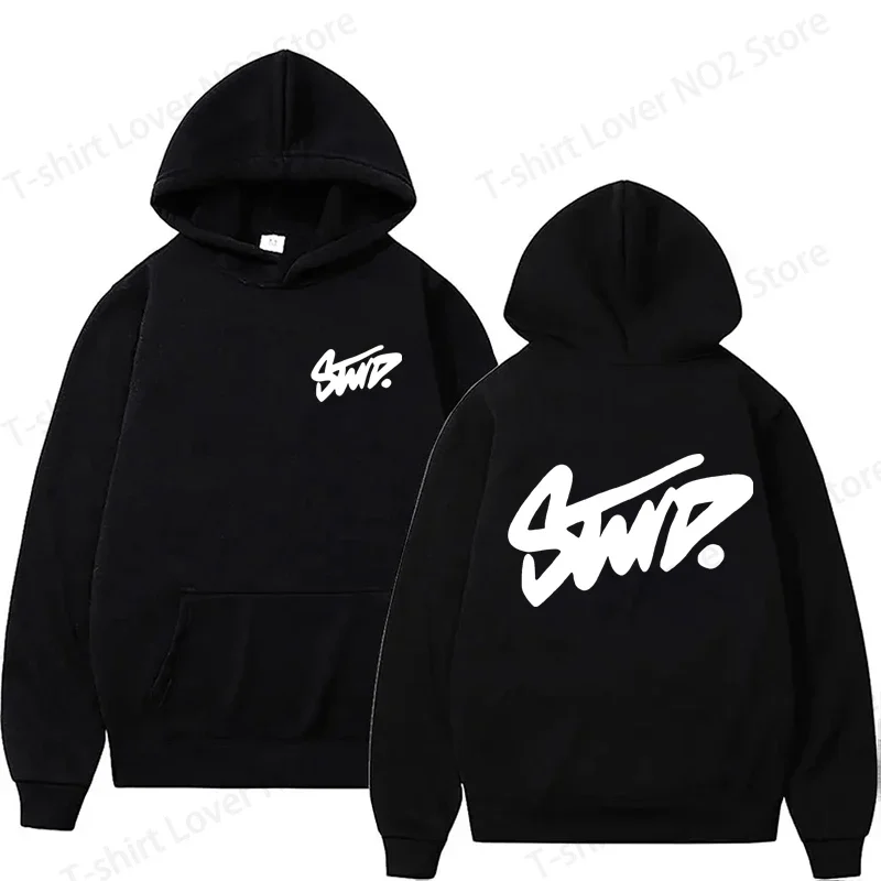STWD Graffiti Hoodie Unisex, vorne und hinten mit handgeschriebenen Buchstaben bedruckt, langärmeliges Pullover-Kapuzensweatshirt, lässige Streetwear – Detail 7