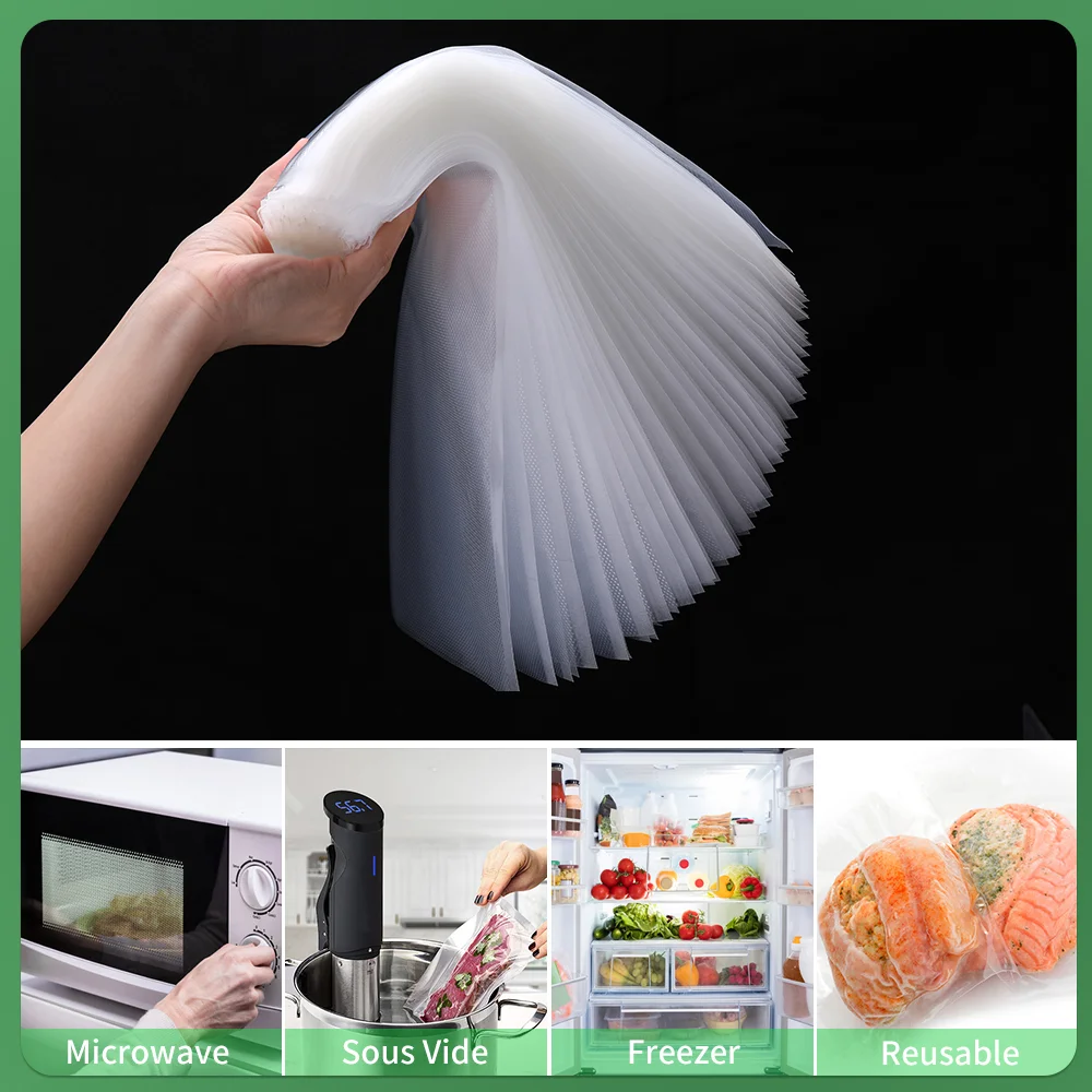 Home Food Saving Vacuum Sealing Bags Food Packing Bags ABS Plastic Bags for Kitchen Food Storage