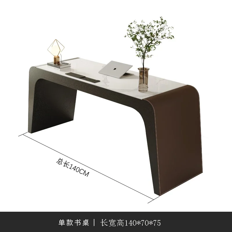 

Дизайнерский итальянский минималистичный кабинет для дома, офисный стол для босса, современный легкий роскошный компьютерный стол с каменной плитой