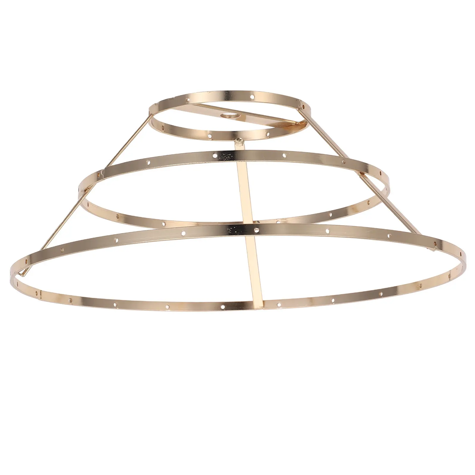Metal Ceiling Light Frame DIY Drum Lampshade Crystal Pendant Holder for Wedding Bedroom Hallway Decor