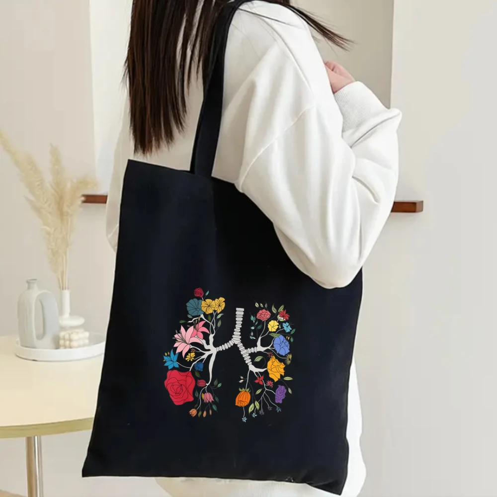 

Medicine Health Heart Brain Doctor Nurse Medical Cross Floral Stethoscope Men Women Shoulder Canvas Totes Bags Shopping Handbags
