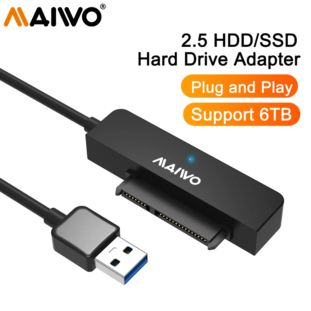 

MAIWO USB 3.0 2.5 Inch HDD SSD External Storage Case SATA 5Gbps Hard Drive Disk Box for PC Laptop Plug and Play Support 7-9.5mm