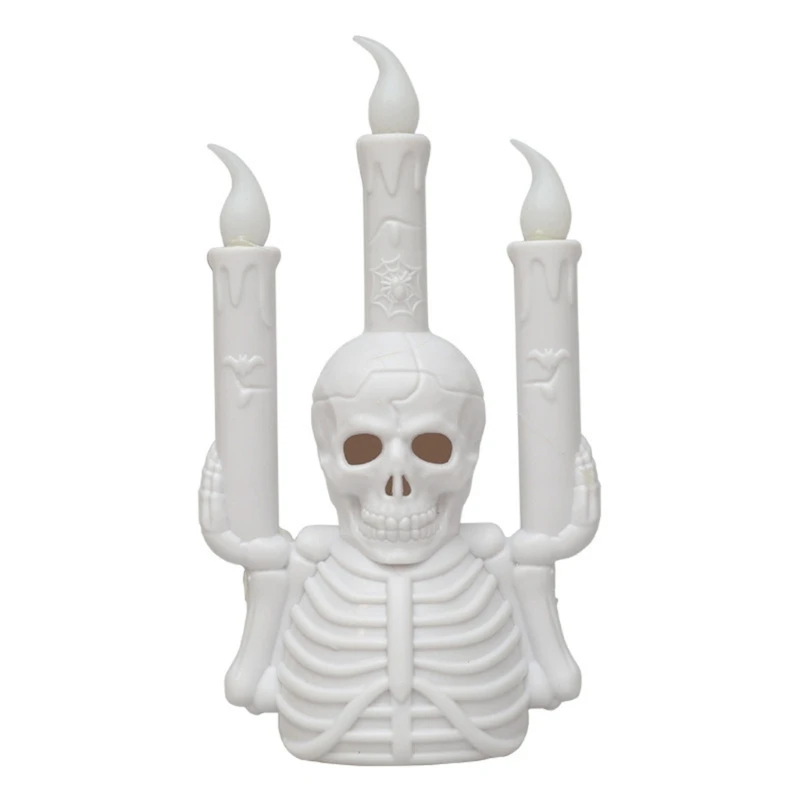 Eerie Skull Stand Table Lamp with Ornament for Haunted