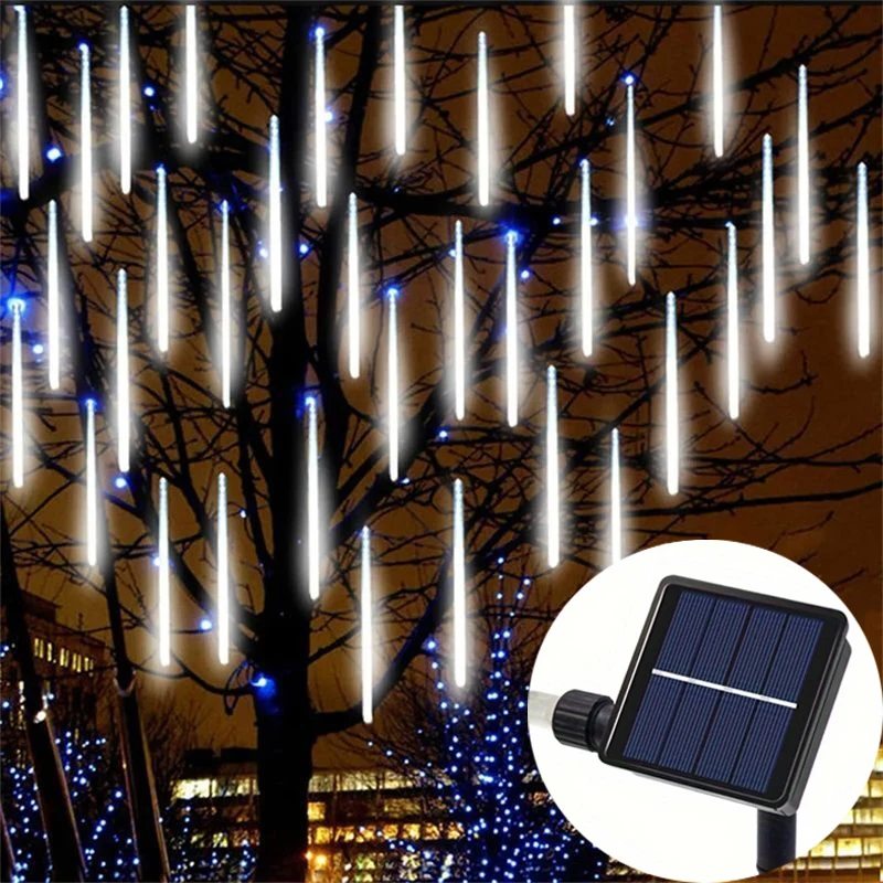 

30cm Xmas Meteor Shower Rain Lights Outdoor Garland Christmas Decoration Fairy Garden Solar Led Light New Year Street Tree Decor