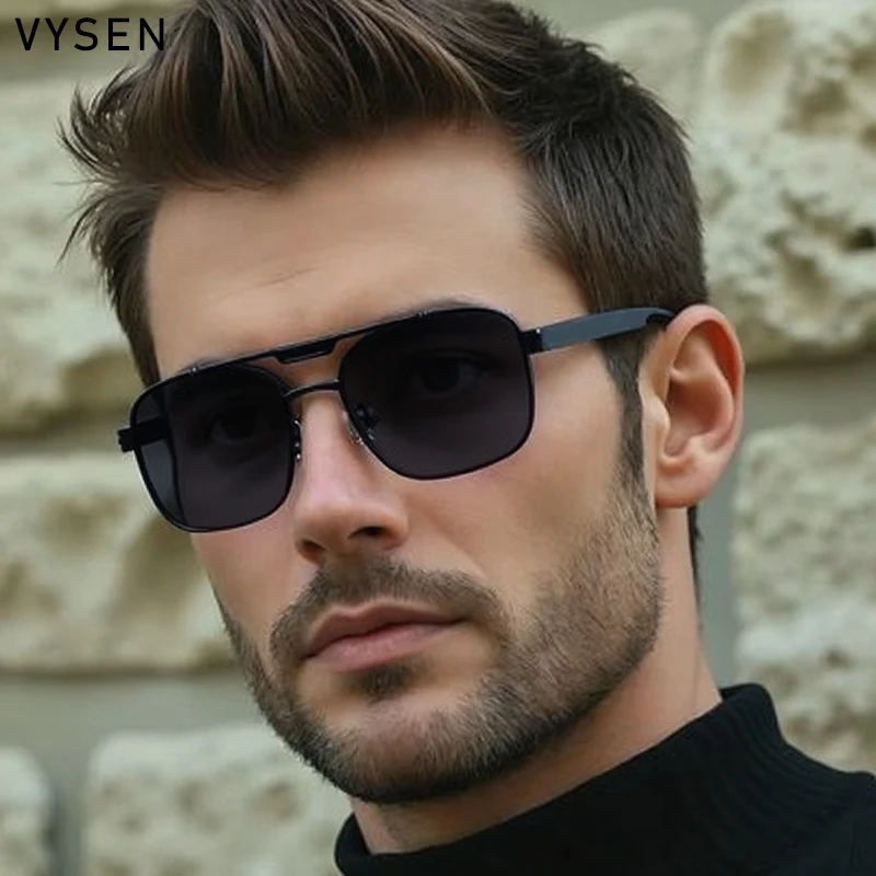 

Steampunk Rectangle Sunglasses Men 2025 Luxury Brand Vintage Double Beam Sun Glasses Square Outdoor Eyewear Driving Shades UV400