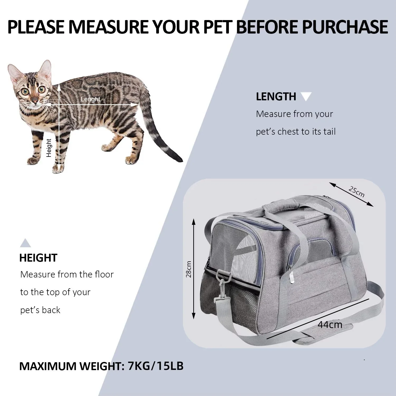 Foldable Cat Carrier Dog Carrier Pet Carrier Airline Approved for Small Dogs Medium Cats Puppies Pet Travel Carrier for Puppy