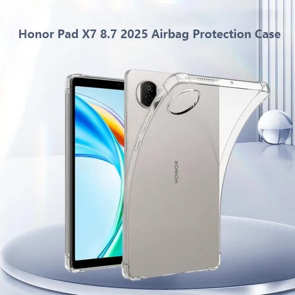 حافظة كمبيوتر لوحي شفافة لهاتف Honor Pad X7 8.7 بوصة 2025 X9a V9 X9 11.5 X8a 11 X8 Lite وسادة هوائية غطاء حماية من السيليكون