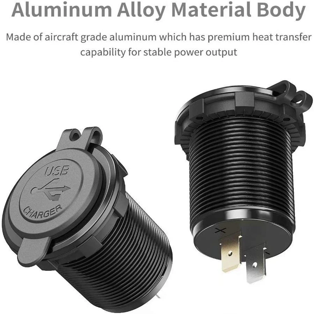 

Двойное USB-зарядное устройство для автомобиля с защитным чехлом, для мотоциклов, яхт, грузовиков, судов, автодомов, быстрая зарядка QC3.0+PD 45W, зеленый цвет