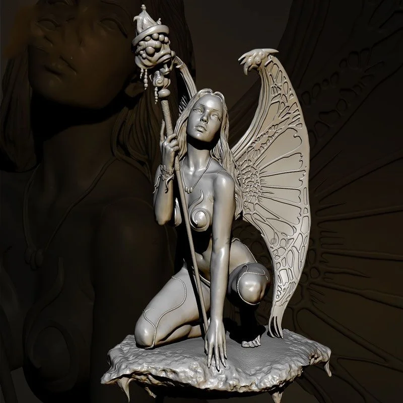 

1/24 Scale Resin Figure butterfly fairy Assemble Model Kit Unassembled and Unpainted 3D printing toy
