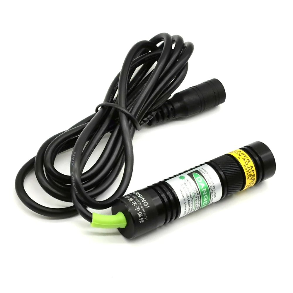 Adjustable 515nm Green Laser Diode Module 10mw 30mw 12V Power Adapter 16*68mm