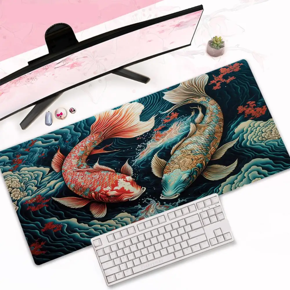 

Большой компьютерный художественный коврик для мыши Япония The Great Wave of Kanagawa Gaming Нескользящий коврик для мыши Компьютерный геймер Lockrand Настольный коврик