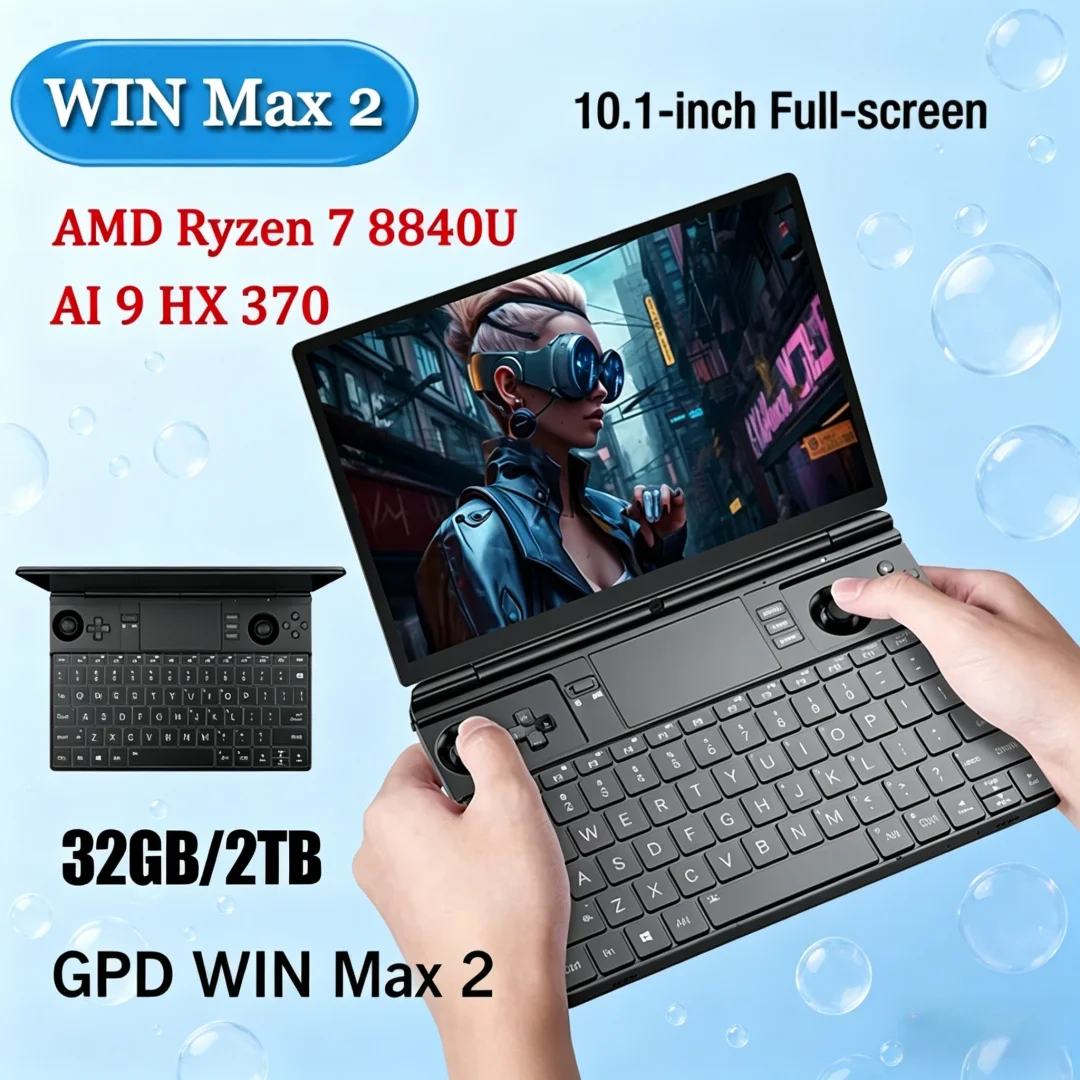 Raging Swift GPD 2026 WIN Max 2, 32GB RAM, 1TB/2TB SSD, CPU AMD 8840U, Procesador AI9 HX370, Mini PC Portátil para Juegos de Alto Rendimiento