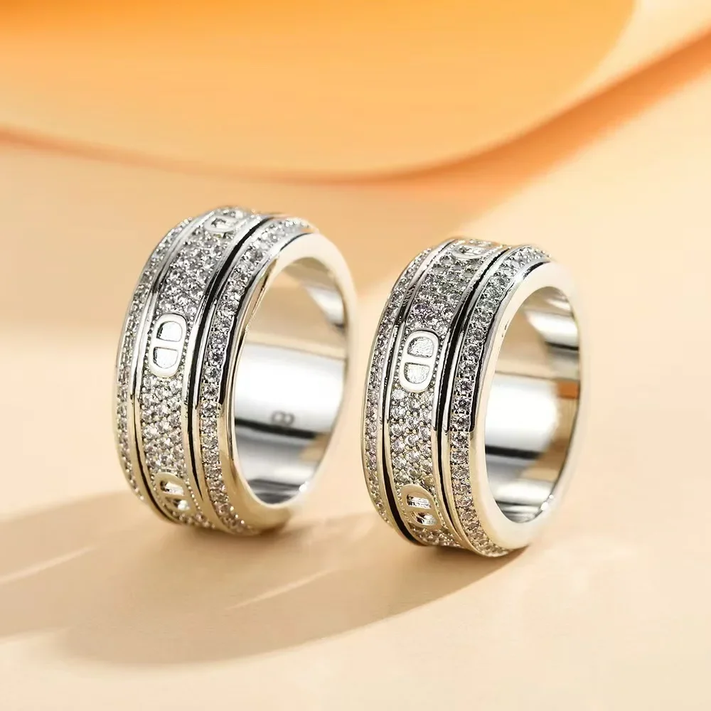 Diamond-Studded Star-Twirling Rings for Couples - Unique