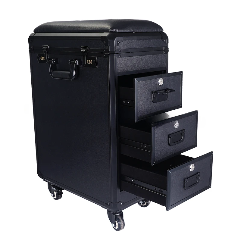 For High-Capacity Draw-Bar Box Dual Purpose Able Arm Bracket Portable Suitcase Tattoo Trolley Bag Artist Tools Storage