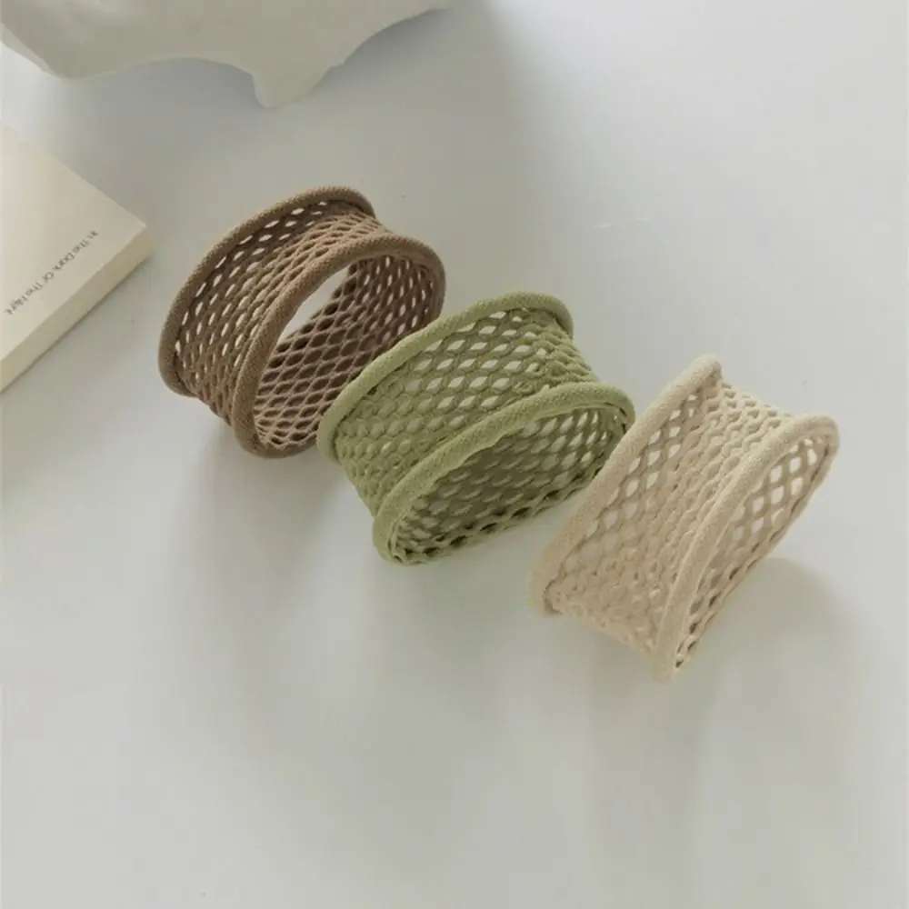 

6pcs Fashion Hollow Out Elastic Hair Ties Stretch Simple Hair Ropes Wide Brimmed Rubber Band For Women Girls