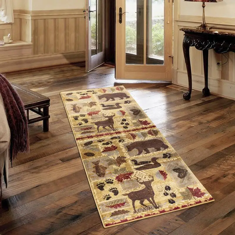 

Multi Lodge Area Rug 2.5 ft x 7.25 ft for Home Decor