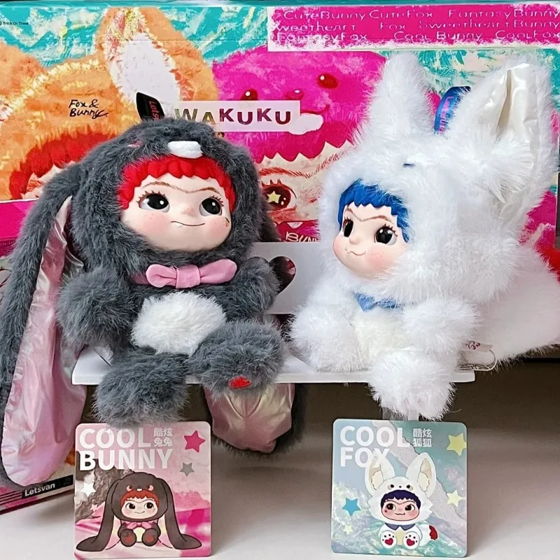 

MINISO WAKUKU Rabbit&Fox Fox Series Figure Toy Pendant Anime Cartoon WAKUKU Doll Girl Bag Accessories Kawaii Gift