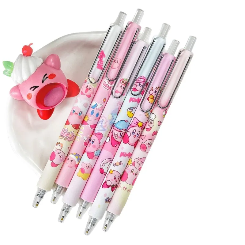 6/24 قطعة Kawaii ستار Kawaii قلم محايد اللون لطيف الوردي 0.5 الأسود الكتابة الصحافة المياه القلم طالب قلم توقيع القرطاسية هدية #5