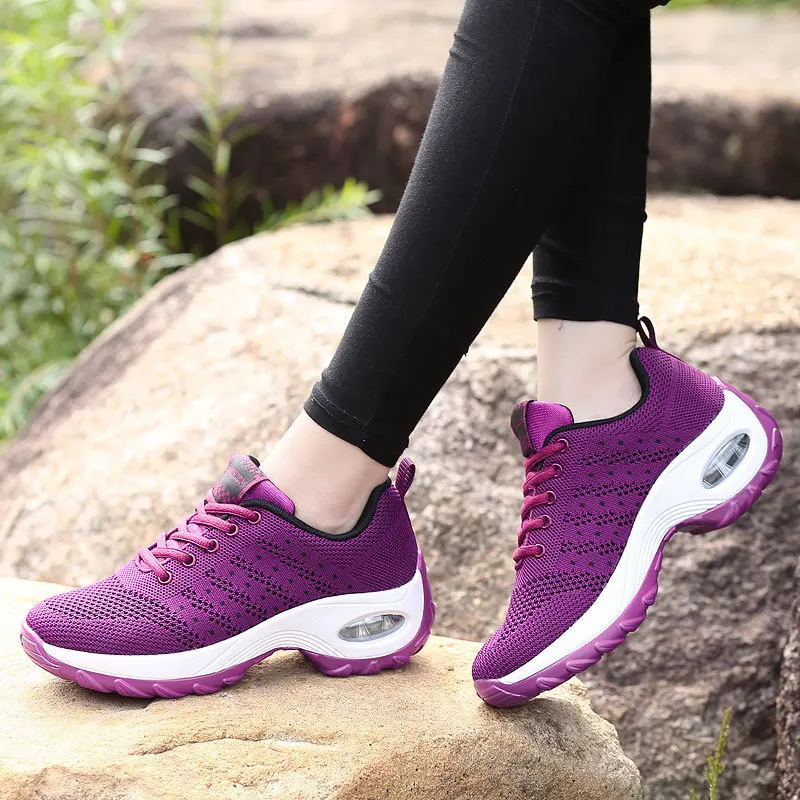 Zapatos informales para caminar para Mujer, zapatillas transpirables, ligeras, con plataforma, 2023