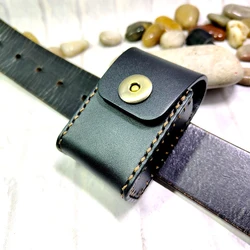 Universal Car Key Case Waist Bag Genuine Leather Hand-Made Car Key Holder Belt Pack Men PD