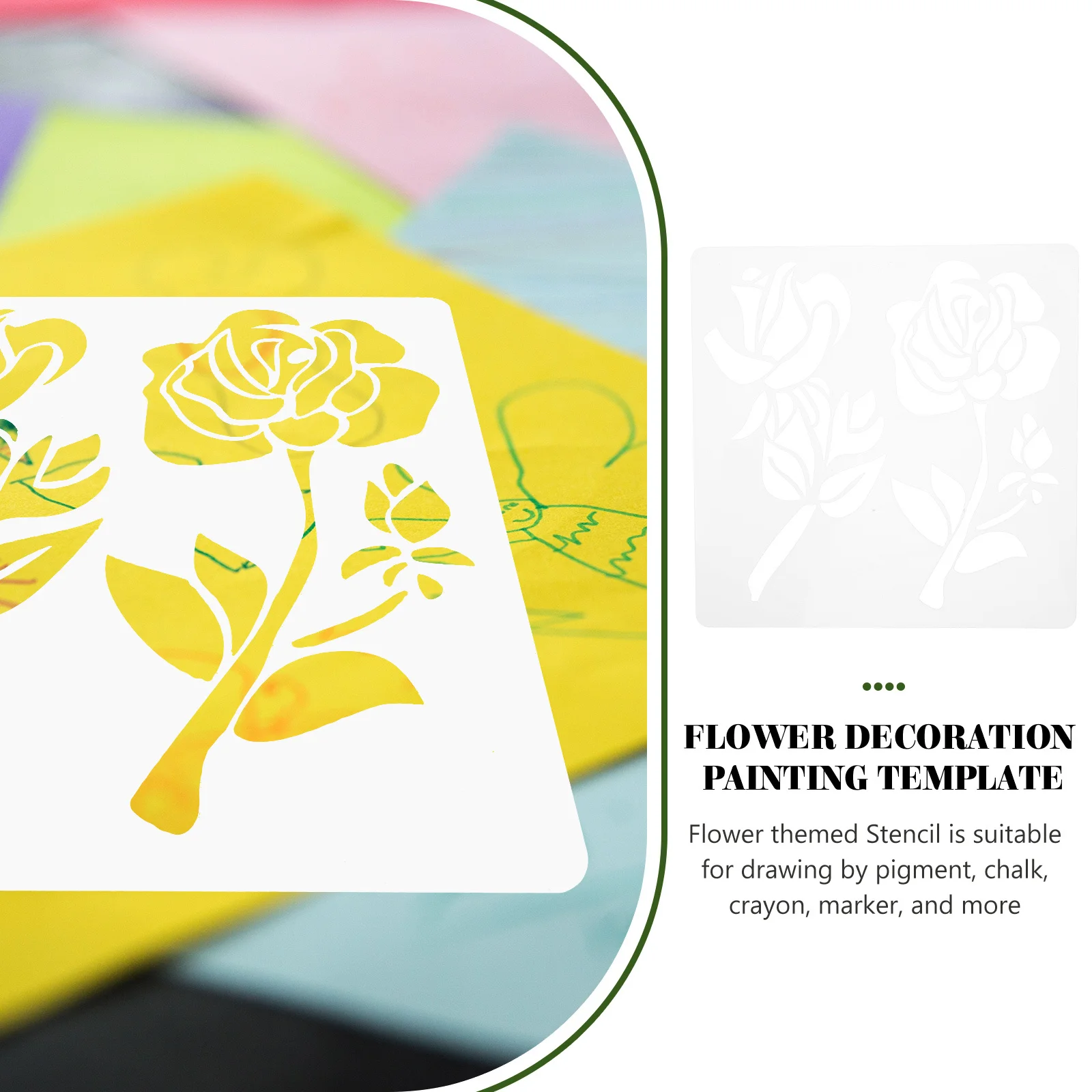 

Flower Themed Stencil Reusable Pet Material for Painting Canvas Wall Decor DIY Craft Supplies Flower Stencils Paint Stencils