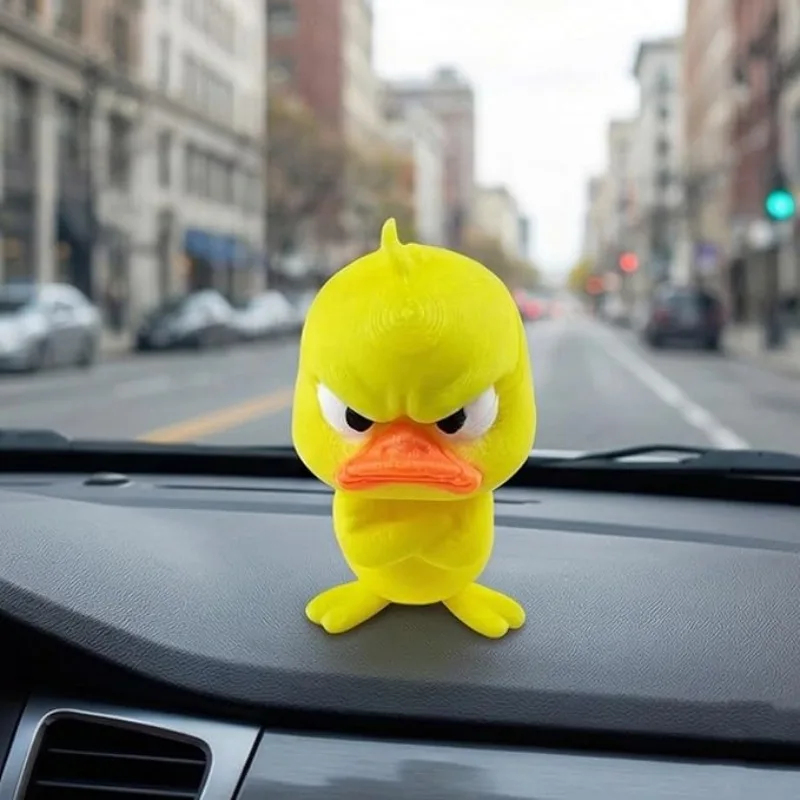 1Pcs  Angry yellow duck statue, angry white eyed funny duck, humorous indoor and outdoor home decoration, and car decoration