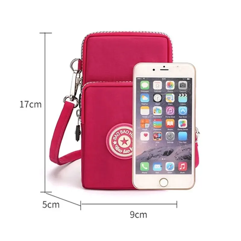 Portable Shoulder Bags Nylon Waterproof Women Mobile Phone Bags Mini Female Messenger Purse Lady Wallet Female CrossBody Bag