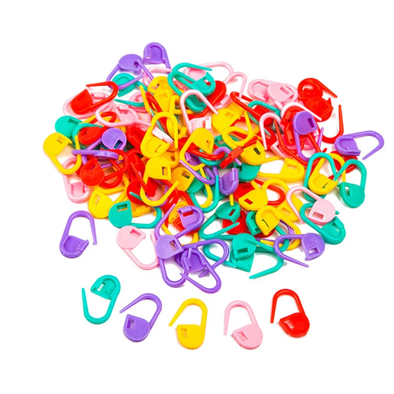 100pcs Colored Small Clip Sewing Supplies Knitting Crochet Locking Stitch Markers Plastic Markers Holder Needle Clip Craft TMZ view 4