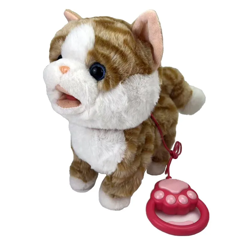 Robot Dog Interactive Sound Control Cat Lick Tongue Electronic Plush Puppy Toys Talk Bark Sing Song Music Animal For Kid Gifts