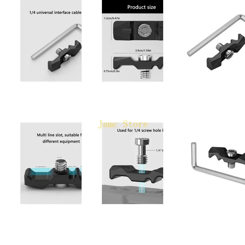 LX0B Studio Cable Holder Clip L Plate Fitting Wire Clip Quick Release 3 Slot Cable Clamp for SLR DSLR Camera Monitor Cage Rig