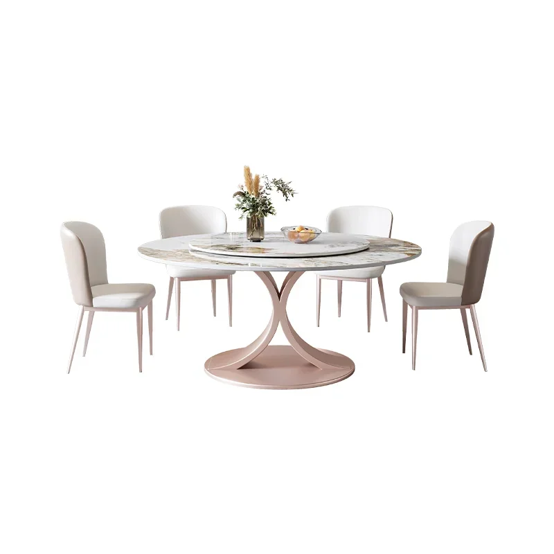 

Modern Kitchen Dining Table Round Waterproof Living Room Dining Tables White Home Furniture