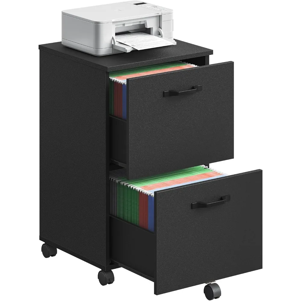 ตู้เก็บเอกสาร 2 ลิ้นชัก, ตู้เก็บเอกสารขนาดเล็กสําหรับโฮมออฟฟิศ, ขาตั้งเครื่องพิมพ์, สําหรับ A4, แฟ้มขนาด Letter, 15.7 x 16