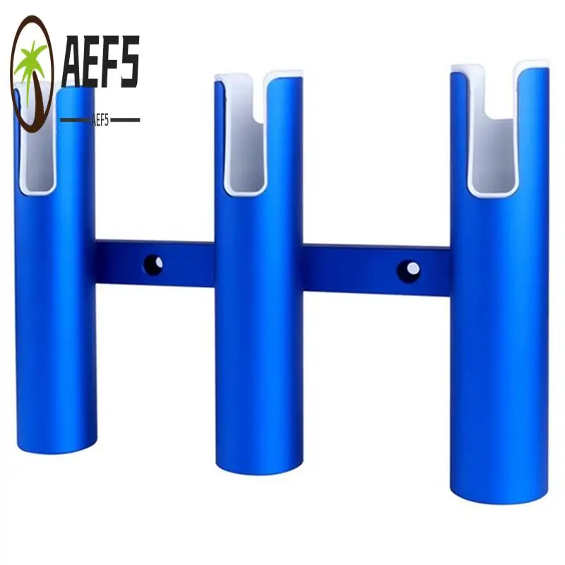 

AEF5-1 PCS Aluminium Fishing Rod Holder 3 Tubes Linked 3 Rod Rack Replacement Accessories For Marine Yacht Boat Truck RV Blue