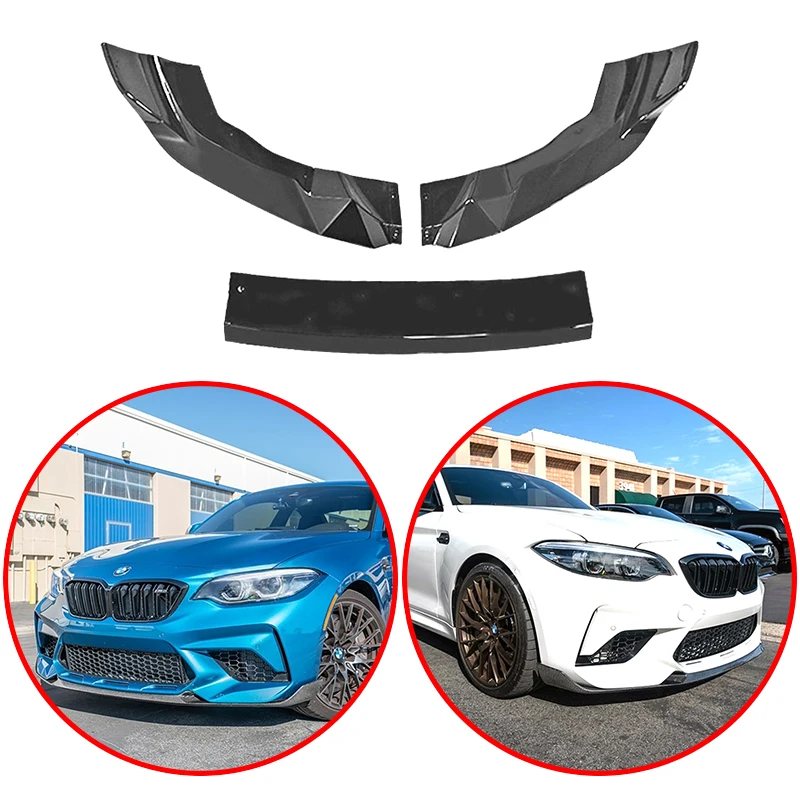 

MP Style Car Front Bumper Lip Diffuser Spoiler Lip Bumper Guard Splitter Body Kit For BMW F87 M2 CS Coupe 2015 To 2021