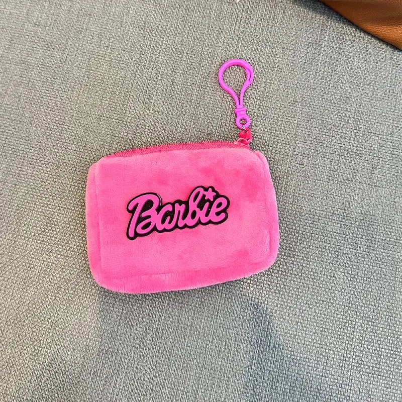 Cute Letter Barbie Zero Wallet Pendant Plush Pendant Bag Mini Keychain Girl Storage Bag Jewelry Headphone Bag Women Accessories