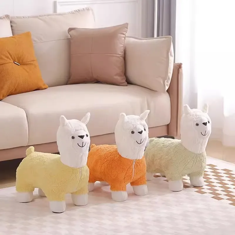 K-star Alpaca Stools Alpaca Chairs Children Stools Cartoon Household Decorations Shoe Changing Stools Living Room Low Stools