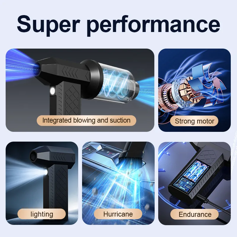 200000   RPM elektryczna dmuchawa powietrza Turbo Jet wentylator bezszczotkowy silnik szybki Turbo przemocny wentylator USB akumulatorowa potężna dmuchawa do kurzu