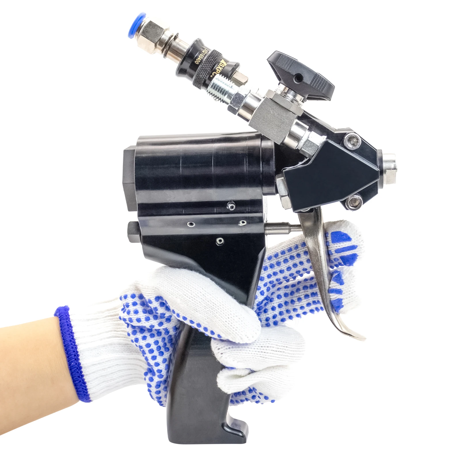 Portable Polyurethane PU Foam Spray Gun Self Cleaning P2 Air Purge Spray Gun with 2 Nozzles
