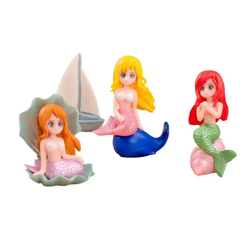 

Hot Sale 4 PCS / Lot Miniature Mermaid Dolls Kids Toys Ornament Desk Fishbowl Decoration Fast Shipping Present For Children DIY