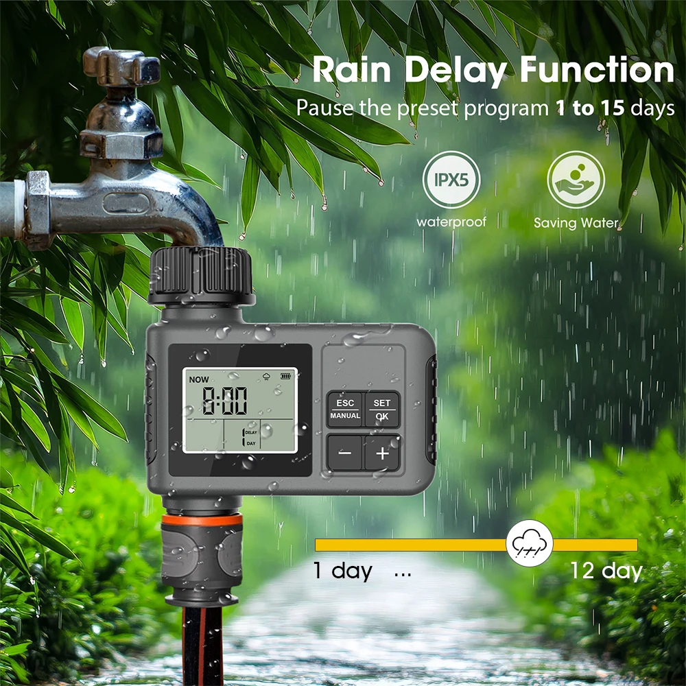 Programmable Timer 360° Flexible Spray Sprinkler Kit for Garden Automatic Watering Plants Atomizing System Misting Cooling Kit