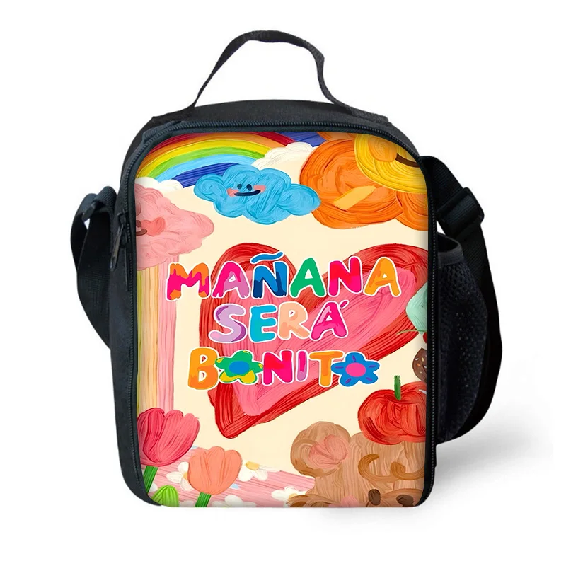 Karol G Manana Sera Bonito Child Insulated Large Capacity Bag Boy Girl Student Outdoor Picnic Resuable Thermal Cooler Lunch Box