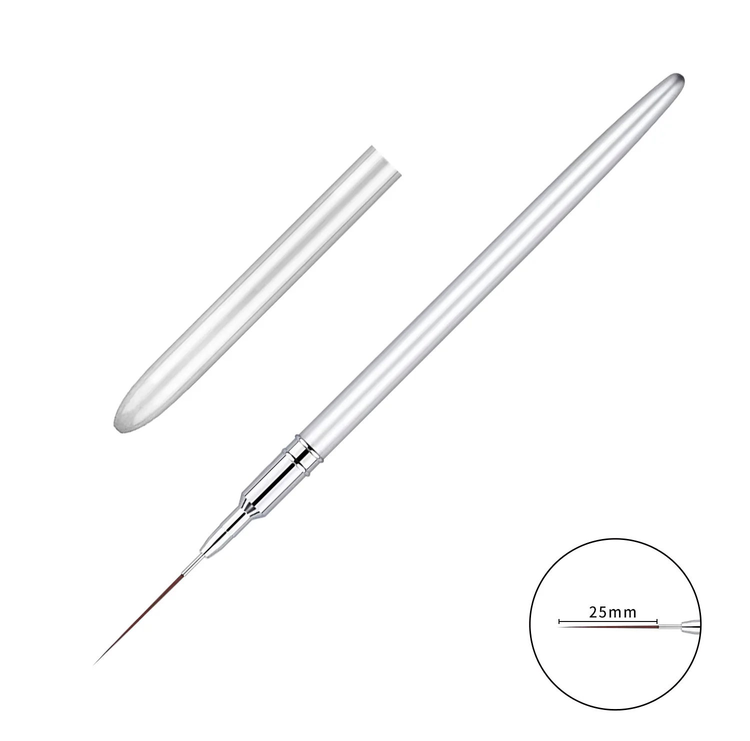 1/5PCS Silvery Nail Liner Brushes Gel Nail Brush Nail Polish Painting Brush Nail Art Design Brush Pen Set Drawing Pen