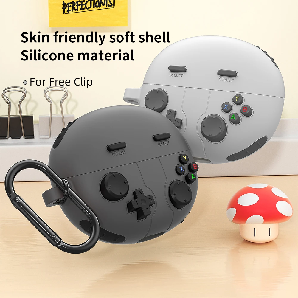 3D GamePad мультяшный чехол для наушников для Huawei FreeClip, милые силиконовые защитные чехлы для Huawei FreeClip Funda с крючком