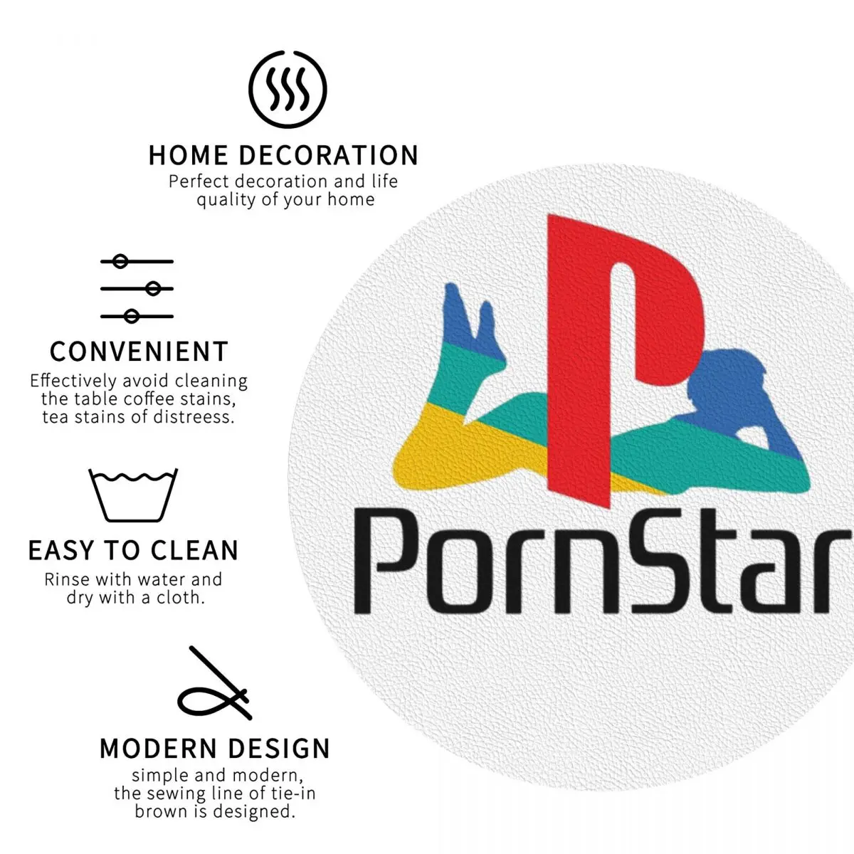 Ps Pron Star الوقايات البيضاء المطبخ المفارش كوب عازل مقاوم للماء الحصير القهوة للديكور المنزل أدوات المائدة منصات مجموعة من 4